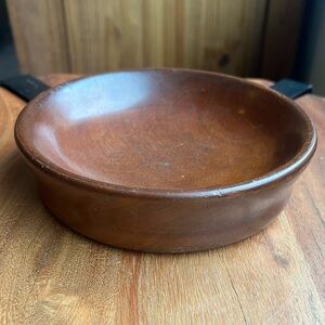 Antique Wooden Bowl 1938 Handwritten Inscription Primitive Rustic Farmhouse